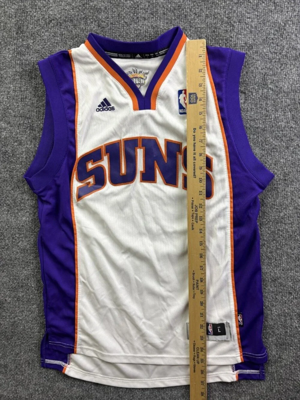 Phoenix Suns Basketball Jersey Youth‎ Boys Large White Purple NBA Adidas